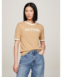Tommy Hilfiger - T-shirt Met Flocked Hilfiger Monotype-logo - Lyst