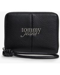 Tommy Hilfiger - Wrist Strap Metal Logo Zip-Around Wallet - Lyst