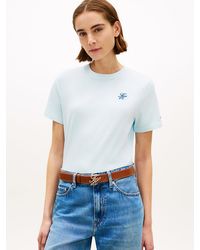 Tommy Hilfiger - Logo Embroidery Jersey Crew Neck T-Shirt - Lyst