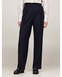 Tommy Hilfiger - Flag Embroidery Relaxed Straight Trousers - Lyst