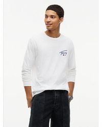 Tommy Hilfiger - Tommy Jeans Signature Logo Slim Long Sleeve T-Shirt - Lyst