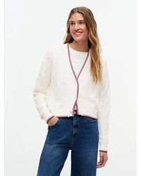 Tommy Hilfiger - Tommy Jeans Tommy Flag Relaxed Cable Knit Cardigan - Lyst