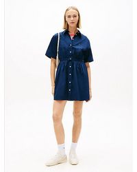 Tommy Hilfiger - Stripe Relaxed Poplin Mini Shirt Dress - Lyst
