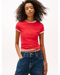 Tommy Hilfiger - Ribbed Slim Crew Neck T-Shirt - Lyst