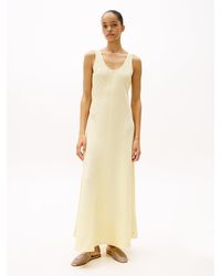 Tommy Hilfiger - Robe Longue En Lin Mélangé - Lyst
