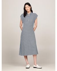 Tommy Hilfiger - Scallop Print Relaxed Midi Dress - Lyst
