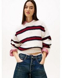 Tommy Hilfiger - Relaxed Fit Trui Met Strepen En Badge - Lyst