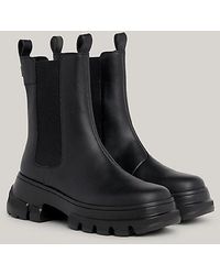 Tommy Hilfiger - Leren Chunky Chelsea Boot Met Profielzool - Lyst