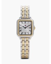 Tommy Hilfiger - Two Tone Stainless Steel Rectangular Watch - Lyst