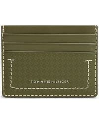 Tommy Hilfiger - Embossed Flag Leather Credit Card Holder - Lyst