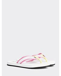 Tommy Hilfiger Teenslipper Met Gerecycled Mesh - Wit