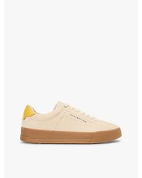 Tommy Hilfiger - Contrast Heel Suede Court Trainers - Lyst