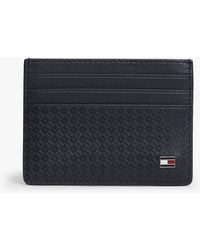 Tommy Hilfiger - Embossed Flag Leather Credit Card Holder - Lyst