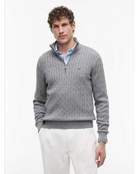 Tommy Hilfiger - Cable Knit Quarter Zip Jumper - Lyst