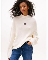 Tommy Hilfiger - Relaxed Fit Trui Met Opstaande Hals En Badge - Lyst