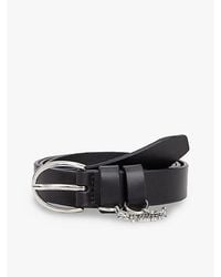 Tommy Hilfiger - Logo Plaque Charm Leather Belt - Lyst