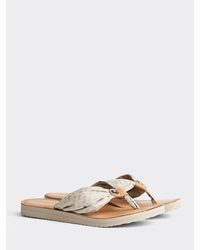 Tommy Hilfiger Teenslipper Met Th-monogramprint - Naturel