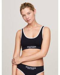 Tommy Hilfiger - Hilfiger Monotype Contrast Piping Unpadded Bralette - Lyst