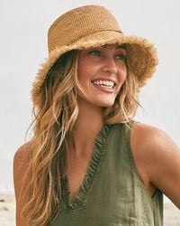 Tommy Bahama Raffia Packable Bucket Hat - Natural