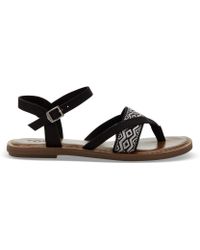 TOMS Lexie Woven Black/white Nylon Sandal