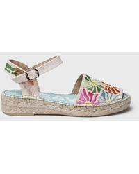 Toni Pons - Flat Sandal With Multicoloured Embroidery - Lyst