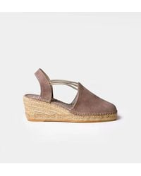 Toni Pons - Suede Wedge Espadrille With Elastic Bands - Lyst
