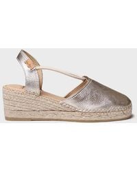 Toni Pons - Leather Wedge Espadrille With Elastic Bands - Lyst