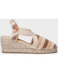 Toni Pons - Striped Wedge Espadrille With Elastic Bands - Lyst