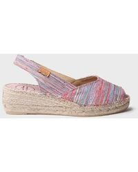 Toni Pons - Peep Toe Espadrille With Wedge And Striped Fabric - Lyst