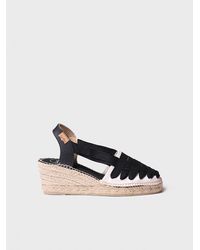 Toni Pons - Wedge Cotton Espadrille With Ribbons - Lyst