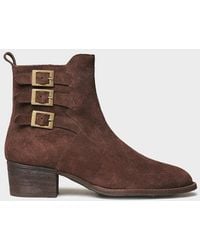 Toni Pons - Suede Ankle Boot With Buckles - Lyst