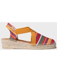 Toni Pons - Vegan Striped Cotton Wedge Espadrille For - Lyst