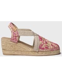 Toni Pons - Floral Raffia Wedge Espadrille - Lyst
