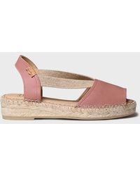 Toni Pons - Leather Wedge Espadrille With Elastic Straps For A Wider Fit - Lyst