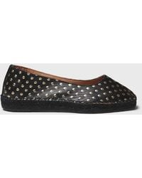 Toni Pons - Flat Leather Ballerina Espadrille With Metallic Dots - Lyst