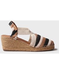 Toni Pons - Striped Wedge Espadrille With Elastic Bands - Lyst