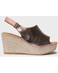 Toni Pons - Leather Wedge Espadrille With Velcro Strap - Lyst