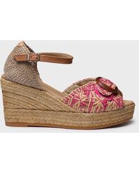 Toni Pons - Bicolour Raffia Wedge Espadrille - Lyst