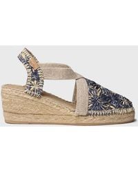 Toni Pons - Floral Raffia Wedge Espadrille - Lyst