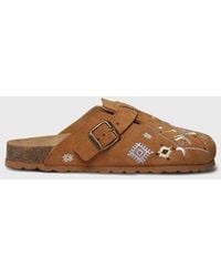 Toni Pons - Suede Clog With Embroidery - Lyst