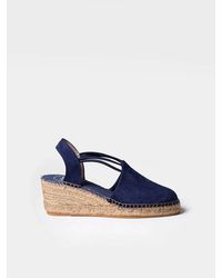 Toni Pons - Suede Wedge Espadrille With Elastic Bands - Lyst