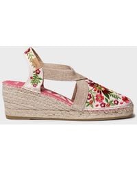 Toni Pons - Wedge Espadrille With Multicoloured Embroidery - Lyst