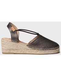 Toni Pons - Leather Wedge Espadrille With Elastic Bands - Lyst