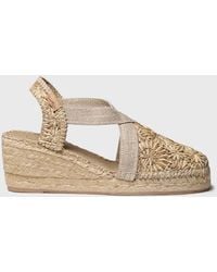 Toni Pons - Floral Raffia Wedge Espadrille - Lyst