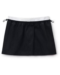 Alexander Wang Logo Elastic Skirt in Gray | Lyst