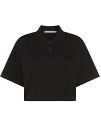 Alexander Wang - Short Sleeved Cropped Polo T-Shirt (Blck) - Lyst