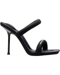 Alexander Wang Lambskin Vic Sandals in Black | Lyst