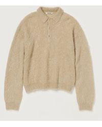 AURALEE Brushed Super Kid Mohair Knit Polo in Green for Men | Lyst