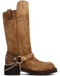 Ann Demeulemeester - Edeed Riding Boots With Belt And Chains - Lyst