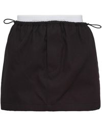 Alexander Wang Logo Elastic Skirt in Gray | Lyst